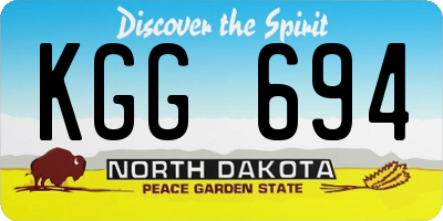 ND license plate KGG694