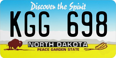 ND license plate KGG698