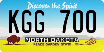 ND license plate KGG700