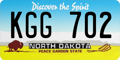 ND license plate KGG702
