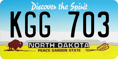 ND license plate KGG703