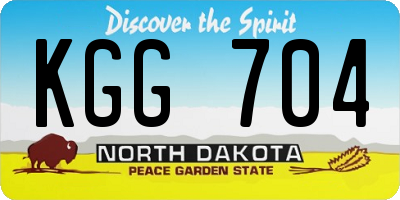 ND license plate KGG704