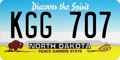 ND license plate KGG707
