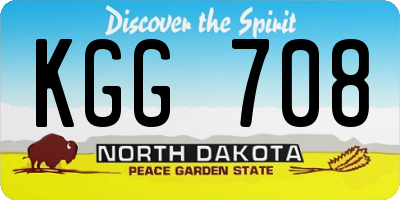 ND license plate KGG708