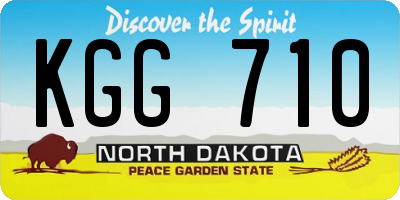 ND license plate KGG710