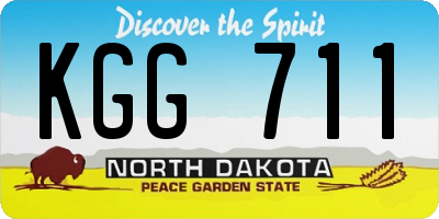 ND license plate KGG711