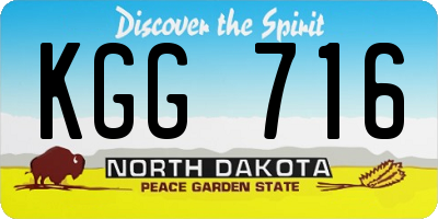 ND license plate KGG716