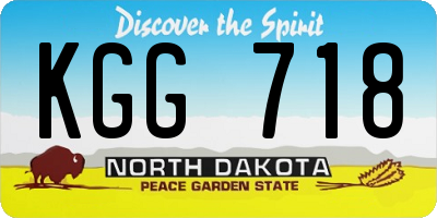 ND license plate KGG718