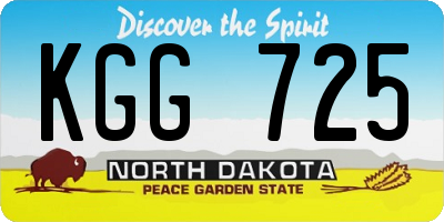 ND license plate KGG725