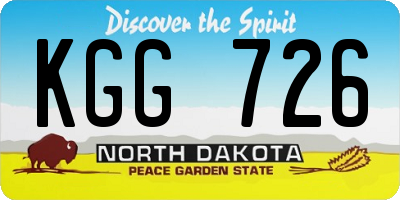 ND license plate KGG726