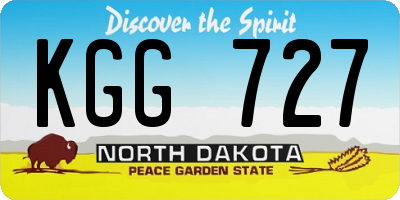 ND license plate KGG727