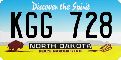 ND license plate KGG728
