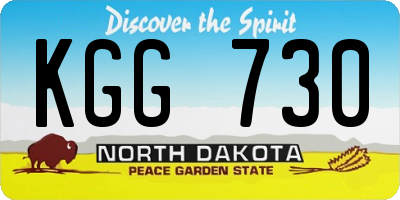 ND license plate KGG730