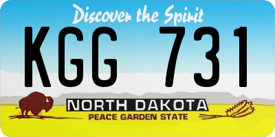 ND license plate KGG731