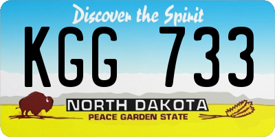 ND license plate KGG733