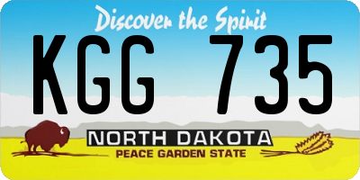 ND license plate KGG735