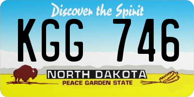ND license plate KGG746
