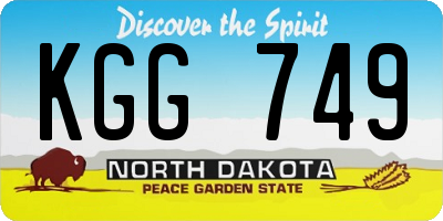ND license plate KGG749