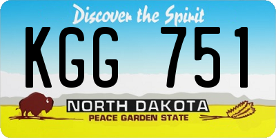 ND license plate KGG751