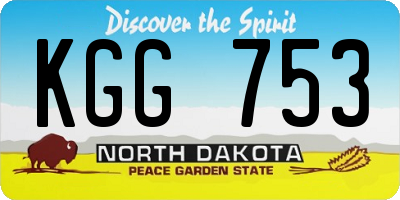 ND license plate KGG753