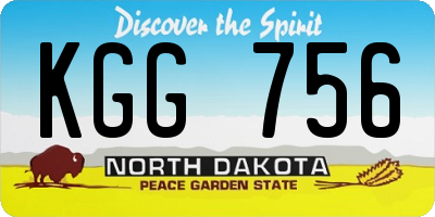 ND license plate KGG756