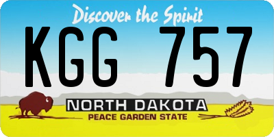 ND license plate KGG757