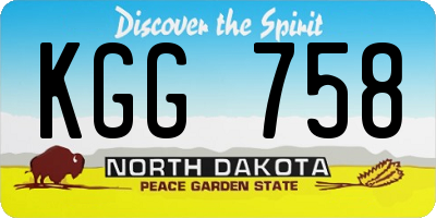 ND license plate KGG758