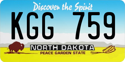 ND license plate KGG759