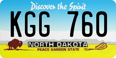 ND license plate KGG760