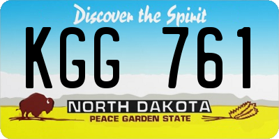 ND license plate KGG761