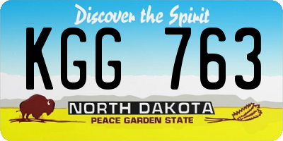 ND license plate KGG763