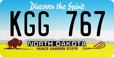 ND license plate KGG767