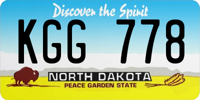 ND license plate KGG778