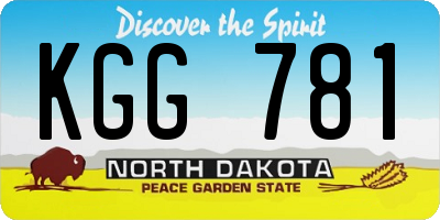 ND license plate KGG781
