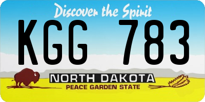 ND license plate KGG783