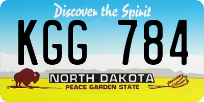 ND license plate KGG784