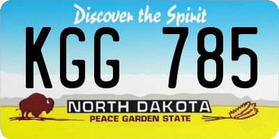 ND license plate KGG785