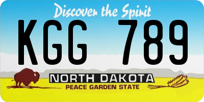 ND license plate KGG789
