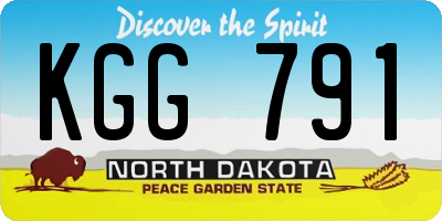 ND license plate KGG791