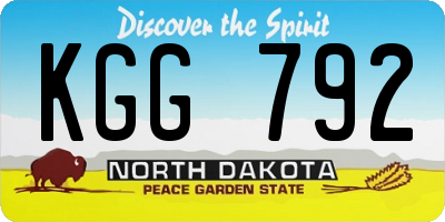 ND license plate KGG792