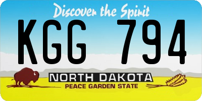 ND license plate KGG794