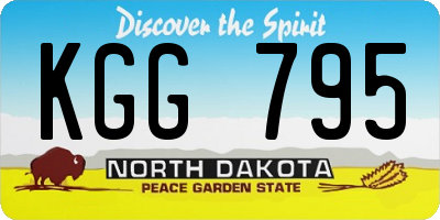 ND license plate KGG795