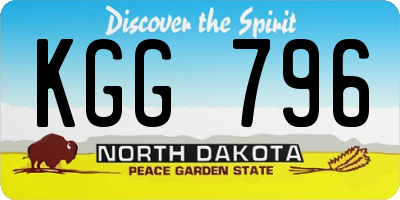 ND license plate KGG796