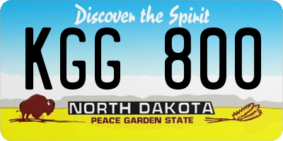 ND license plate KGG800