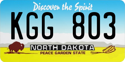 ND license plate KGG803
