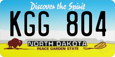ND license plate KGG804