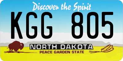 ND license plate KGG805