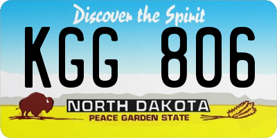 ND license plate KGG806