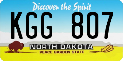 ND license plate KGG807