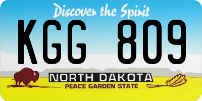 ND license plate KGG809